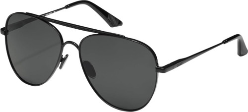 Profile View of QUAY Australia Free Fall Unisex Pilot Sunglasses in Gloss Black/Smoke Grey 60 mm
