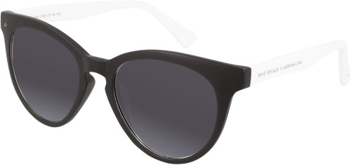 Profile View of Prive Revaux Julia Designer Polarized Sunglasses with Custom Cut Smoke Grey Lenses in Caviar Black Ladies Cat Eye Full Rim Acetate 53 mm