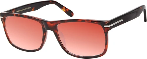 Profile View of Prive Revaux Speculator Designer Polarized Sunglasses with Custom Cut Red Mirror Lenses in Chestnut Brown Tortoise Havana Unisex Square Full Rim Acetate 57 mm
