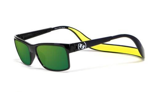 Hoven Eyewear MONIX in Black Gloss with Yellow & Green Polarized
