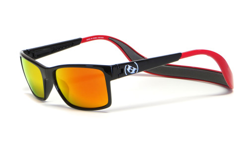 Hoven Eyewear MONIX in Black / Red with Gloss Grey & Fire Chrome Polarized