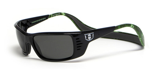 Hoven Eyewear Meal Ticket in Black Gloss with Green Camo & Grey Polarized
