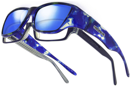 Jonathan Paul Fitovers Eyewear Large Neera in Blue-Blast & Blue Mirror NR002BM