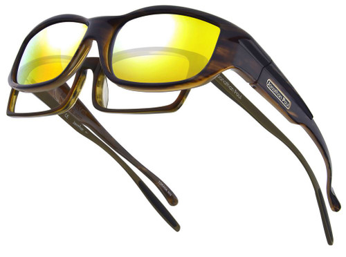 Jonathan Paul Fitovers Eyewear Large Torana in Amber-Sky & Gold Mirror TR003YM