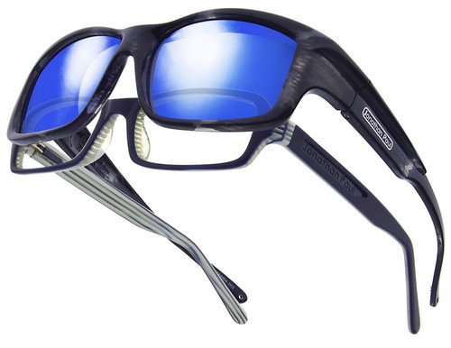 Jonathan Paul Fitovers Eyewear X-Large Yamba in Blue Marble & Blue Mirror YM002BM