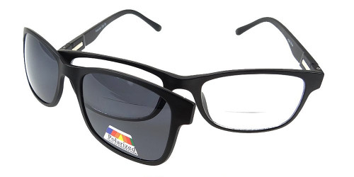 Bifocal Reading Glasses with Magentic Polarized Clip-On