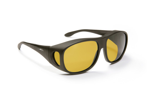 Haven Designer Fitover Sunglasses Summerwood in Black & Polarized Yellow Lens (LARGE)