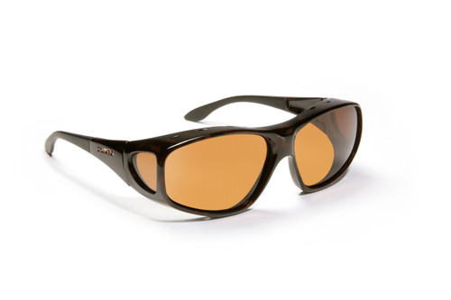 Haven Designer Fitover Sunglasses Rainier In Tortoise And Polarized Amber Lens Large Polarized