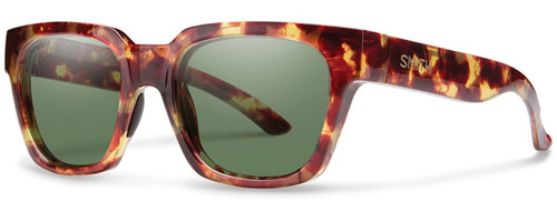 Smith Optics Comstock Designer Sunglasses in Yellow Tortoise with Polarized ChromaPop Green Lens