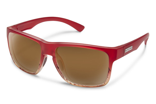 Suncloud Rambler Polarized Sunglasses in Red Tortoise Fade with Brown Lenses