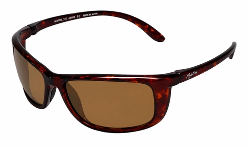 Profile View of Reptile Designer Polarized Sunglasses Whiptail in Tortoise with Amber Lens (Whiptail-GLD)

