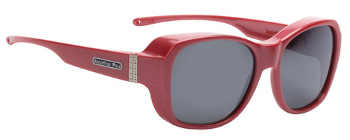 Jonathan Paul Fitovers Timeless Large Polarized Over Sunglasses Red Pearl & Grey