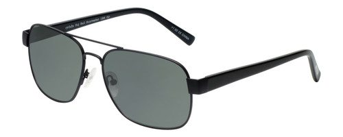 Profile View of Eyebobs Big Ball Designer Polarized Sunglasses with Custom Cut Smoke Grey Lenses in Gun Metal Black Unisex Pilot Full Rim Metal 56 mm