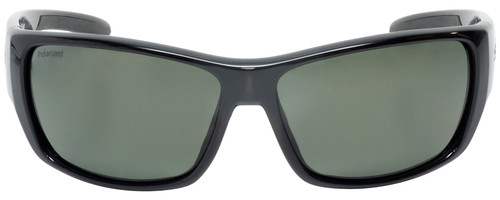 Front View of Smith Optics Forge Sport Sunglass Gloss Black/Carbonic Polarized Grey Green 63mm