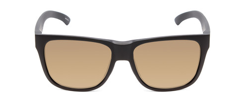 Front View of Smith Lowdown 2 Square Sunglasses Matte Black/Chromapop Polarize Grey Green 55mm