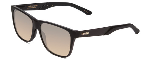 Profile View of Smith Lowdown Steel Unisex Sunglasses Matte Black & CP Polarized Black Gold 56mm