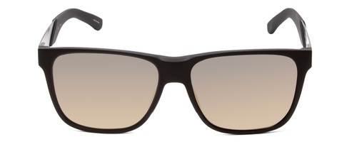 Front View of Smith Lowdown Steel Unisex Sunglasses Matte Black & CP Polarized Black Gold 56mm