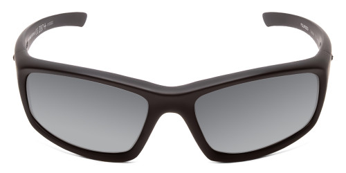 Front View of Smith Director Unisex Rectangle Designer Sunglasses in Black/Polarized Gray 60mm