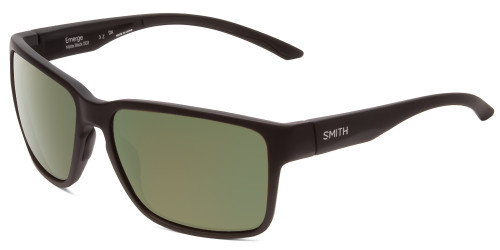 Smith Emerge Square Sunglasses Matte Black & ChromaPop Polarized Gray Green 60mm