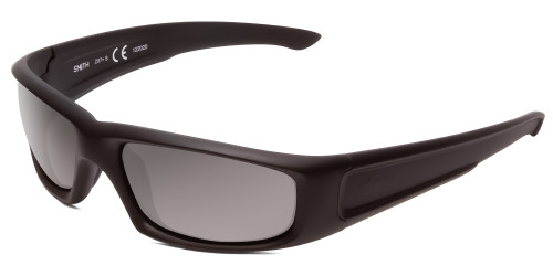 Profile View of Smith Optics Hudson Unisex Designer Sunglasses in Black/Polarized Gray Lens 59mm