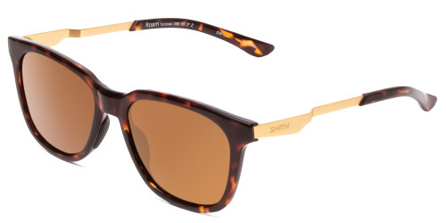 Profile View of Smith Roam Unisex Classic Sunglasses Tortoise Havana Gold/CP Polarize Brown 53mm