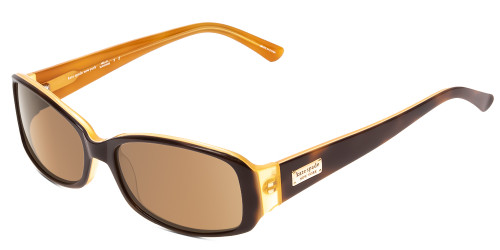 Profile View of Kate Spade Paxton Lady Polarized Sunglasses Tortoise Saffron Caramel/Brown 53 mm