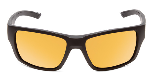 Front View of Smith Outback Unisex Sunglass Matte Black/ChromaPop Polarized Bronze Mirror 59mm