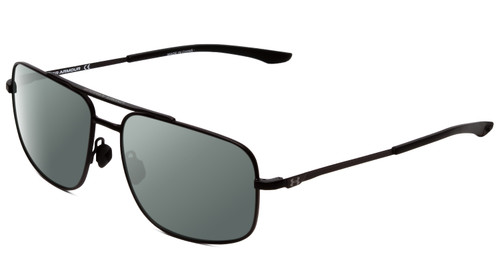 Profile View of Under Armour Impulse Designer Polarized Sunglasses with Custom Cut Smoke Grey Lenses in Matte Black Unisex Square Full Rim Metal 59 mm