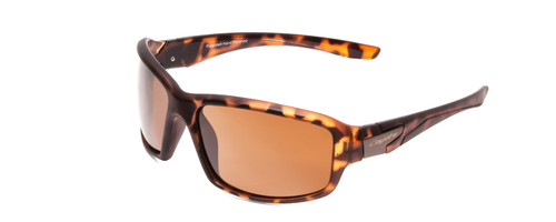 Profile View of Coyote Cascade Unisex Designer Polarized Sunglasses in Matte Tortoise/Brown 60mm