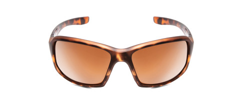 Front View of Coyote Cascade Unisex Designer Polarized Sunglasses in Matte Tortoise/Brown 60mm