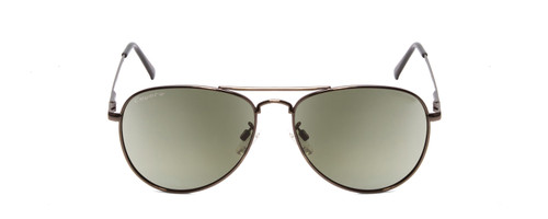 Front View of Coyote Classic II Unisex Metal Pilot Polarized Sunglasses in Silver & G15 55mm