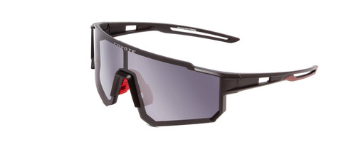 Profile View of Coyote Cobra Mens Semi-Rimless Designer Polarized Sunglasses in Black/Grey 132mm