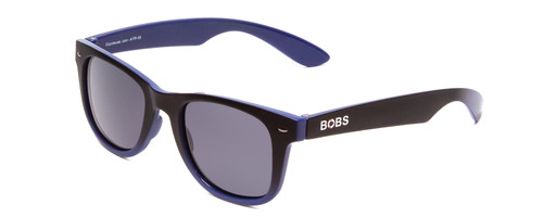 Profile View of Coyote FP-35 Men Square Designer Polarized Sunglasses Matte Black Blue/Grey 50mm