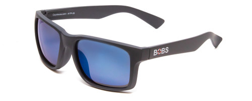 Profile View of Coyote FP-55 Mens Designer Polarized Sunglasses in Grey Brown & Blue Mirror 54mm