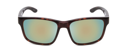 Front View of Smith Basecamp Sunglasses Tortoise Brown Gold/CP Polarized Opal Blue Mirror 58mm
