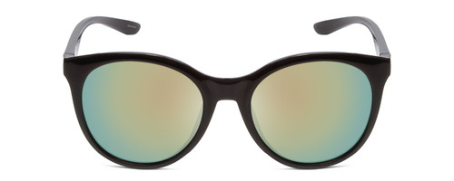 Front View of Smith Bayside Cateye Sunglasses Black/CP Polarized Opal Blue Green Mirror 54 mm