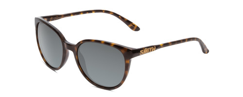 Profile View of Smith Cheetah Women Cateye Sunglasses in Tortoise Brown Gold/Polarized Gray 54mm