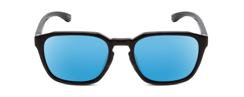 Front View of Smith Contour Unisex Square Sunglasses Black/ChromaPop Polarize Blue Mirror 56mm