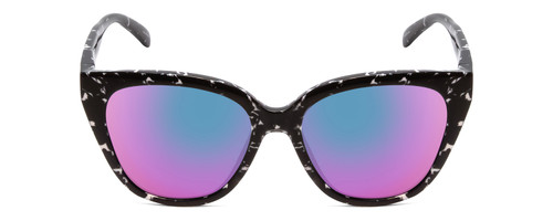 Front View of Smith Era Women Cateye Sunglasses Black Tortoise/CP Polarized Purple Mirror 55mm