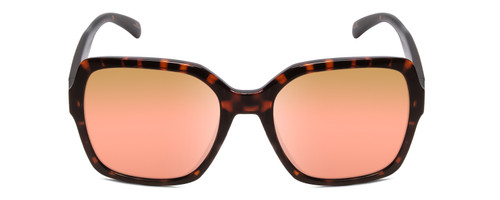 Front View of Smith Flare Lady Sunglasses in Tortoise Brown/CP Polarized Rose Gold Mirror 57mm