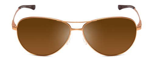 Front View of Smith Langley Unisex Pilot Sunglasses in Rose Gold Black/Polarized Brown 60 mm