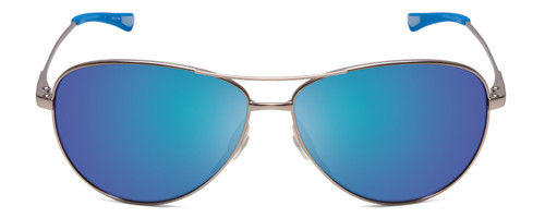 Front View of Smith Langley Unisex Pilot Sunglass Ruthenium Silver/Polarize Blue Mirror 60mm