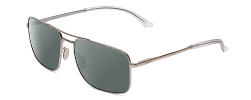 Profile View of Smith Optics Outcome Designer Polarized Sunglasses with Custom Cut Smoke Grey Lenses in Silver Unisex Pilot Full Rim Metal 59 mm