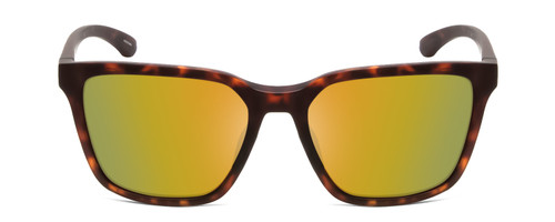 Front View of Smith Shoutout Retro Sunglass Tortoise Brown Gold/CP Polarized Green Mirror 57mm