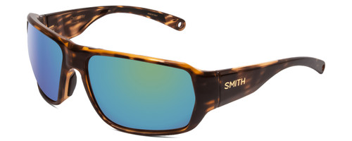 Profile View of Smith Castaway Sunglasses Tortoise & ChromaPop Glass Polarized Green Mirror 63mm