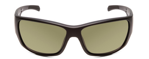 Front View of Smith Frontman Elite Wrap Sunglasses Black/ChromaPop+ Polarized Gray Green 61 mm