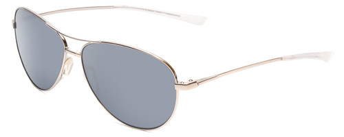 Profile View of Smith Langley Aviator Sunglasses Silver/ChromaPop Polarized Platinum Mirror 60mm