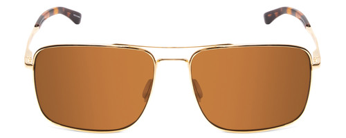 Front View of Smith Outcome Aviator Sunglasses in Gold Tortoise/ChromaPop Polarized Brown 59mm