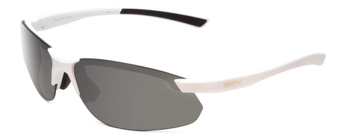 Profile View of Smith Parallel Max 2 Sunglasses White/Polarized Platinum Mirror&Ignitor Red 71mm