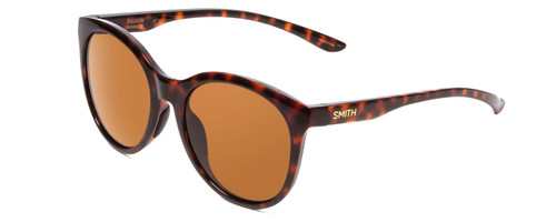 Profile View of Smith Bayside Cateye Sunglasses in Tortoise Gold/ChromaPop Polarized Brown 54 mm